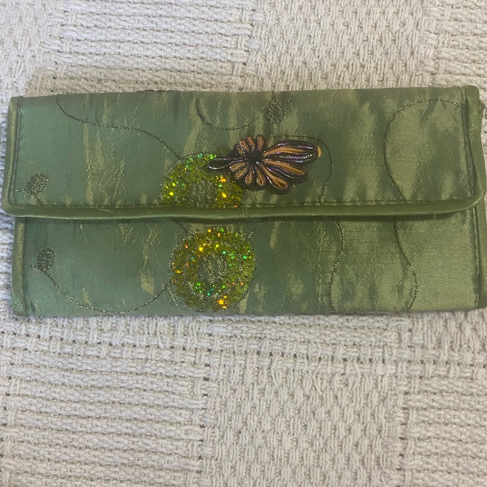 Green fabric wallet
